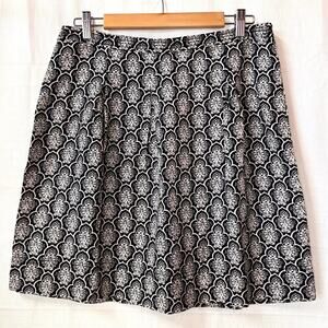 A-Line Linen Skirt Women's 10 Black & White Moroccan Style Pleated Summer Casual